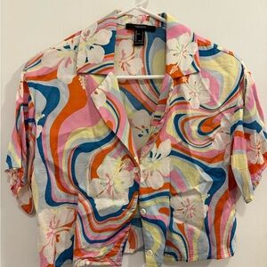 Never worn. Forever 21 Colorful Crop Top size S